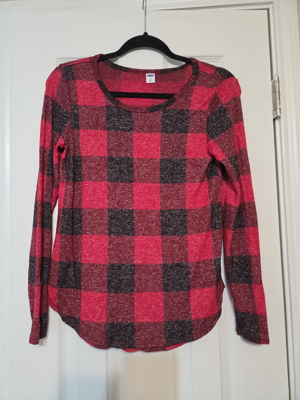 Old Navy Red and Black Buffalo Plaid Long Sleeve Tee